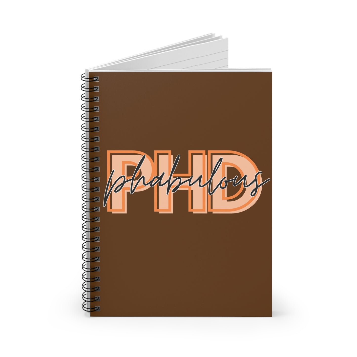 PHD Phabulous Orange & Brown Spiral Notebook - Ruled Line