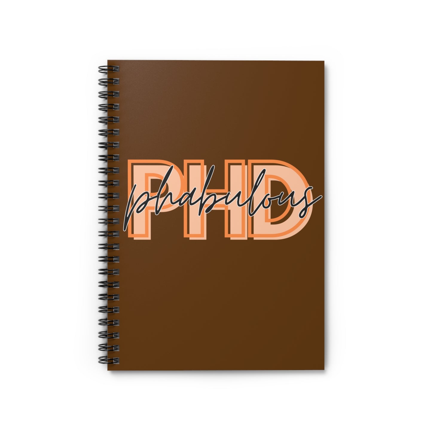 PHD Phabulous Orange & Brown Spiral Notebook - Ruled Line