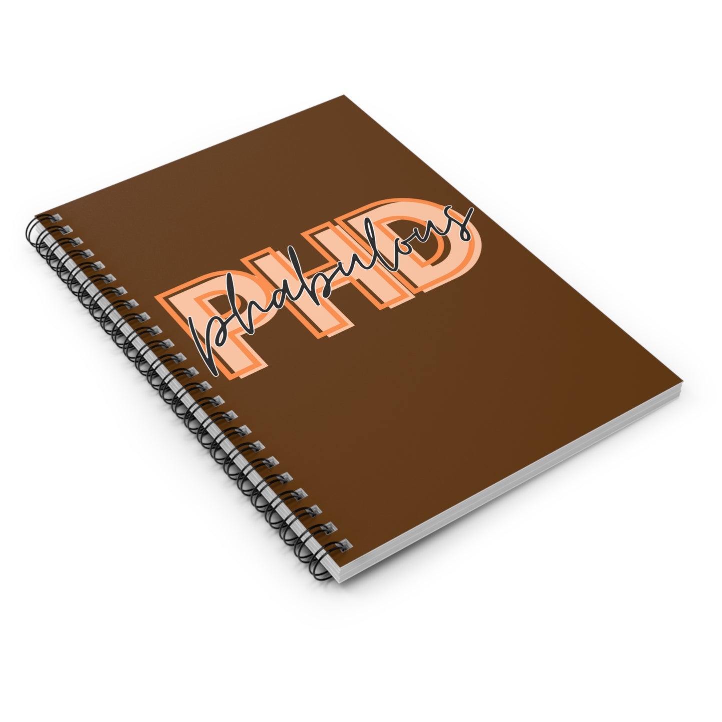 PHD Phabulous Orange & Brown Spiral Notebook - Ruled Line