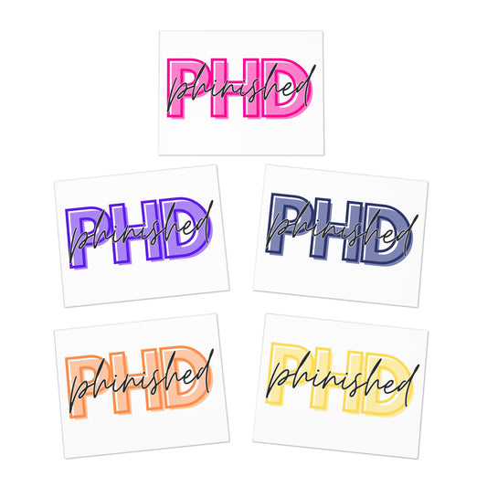 "Phinished" Graduation Greeting Cards - Celebrate Your PhD Achievement